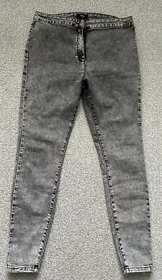 Matalan - Grey Acid Wash Jeggings - Size 16 • £3.50