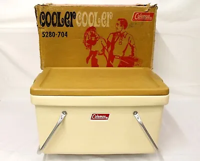 Coleman 30qt Cooler Vintage 1971 Harvest Gold/Wheat 5280-704 Original Box • $70