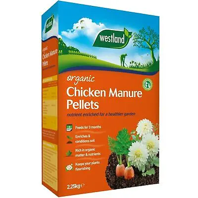 £9.29 • Buy Westland Organic Chicken Manure Pellets, Slow Release Rich Compost Feed - 2.25kg