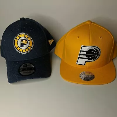Indiana Pacers 2 Snapback Hats New Era Mitchell Ness Yellow • $18