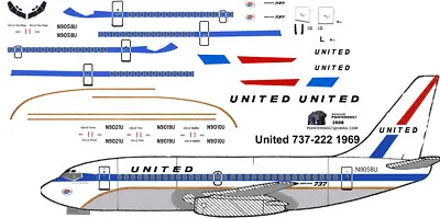 United Boeing 737-200 Pointerdog7 Decals For Airfix 1/144 Kit • $10