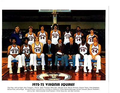 1972 Virginia Squires Aba  8x10 Team  Photo Erving Dr J  Basketball Hof • $5.95