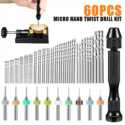 Precision Pin Vise Micro Drill Bits Hand Twist Drill Bit Set Rotary Tools Kit • $12.59