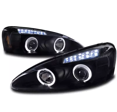 04-08 Pontiac Grand Prix Halo Led Projector Headlight Lamp Black Left+right Set • $212.95