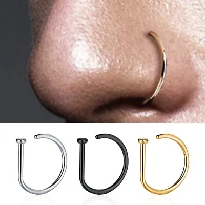Nose Ring Lip Ear Ring D Shape Rings Non Piercing Earrings  Body Jewellery • $4.99