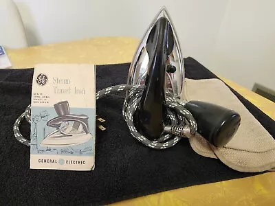 Vintage General Electric Steam Travel Iron With Cloth Cord And Travel Bag • $12