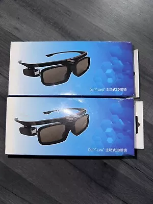 2x USB Rechargeable Active Shutter 3D Glasses For Projector And TV (DLP Link) • £24.99