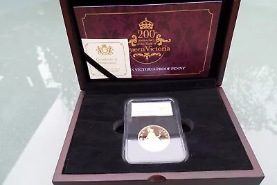 22ct Gold Proof Queen Victoria 200th Anniversary One Penny 2019 With COA • £645
