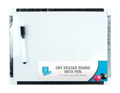 A4 Mini Dry Wipe Notice Memo Note White Board Pen Eraser Magnets Kitchen Office • £3.99