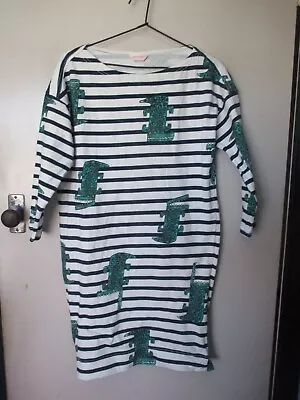 Great Gorman Sz 10 Striped Dress Crocodile Print • $11.50