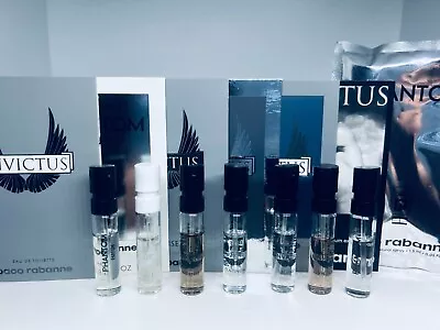 Paco Rabanne Invictus Perfume Collection For Men Sample Spray Vials 7pc Set • $29.95