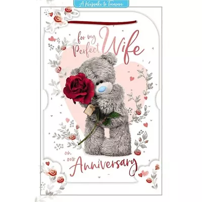 Me To You Tatty Teddy 3d Holographic Keepsake 6x9  Wife Anniversary Card • £3.39