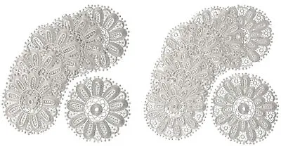 £6.89 • Buy White Floral Lace Round Doilies Pack Of 6 Traditional Table Dressing Home Mats