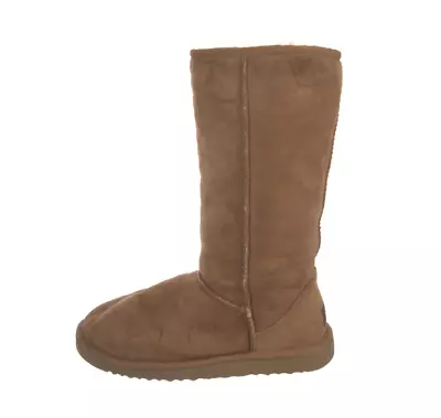 UGG Australia Women's Suede Boots Fur Lined Sheepskin Pull On Shoes Brown Size 7 • $18.99