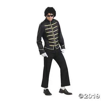 80's Pop King Jacket Men's Blk /Gd Military Style Costume Jacket & Sash MD • $39.98