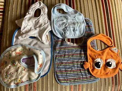 £4 • Buy 6 Assorted  Baby Bibs - Including Beauty And The Bib And Helen Gordon
