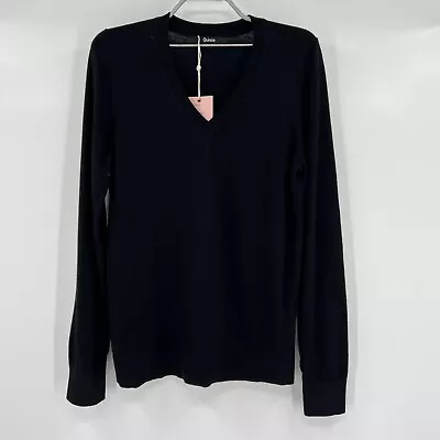 Quince Women’s Lightweight Black Cotton Cashmere V-Neck Sweater Sz S NWT • $24.95