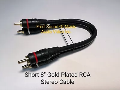 RCA Cable Short Jumpers Pr 8  Stereo Gold Plated Best Preout Main Jumper Sku6363 • $9.95