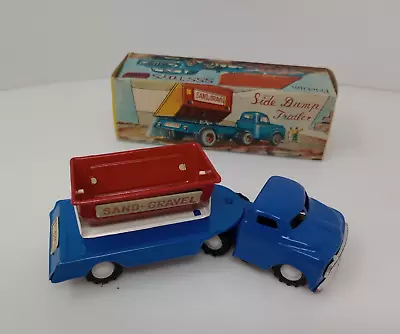 Vintage SSS Toys Tin Friction Toy Side Dump Trailer S-1002 W/ Original Box Japan • $114.99