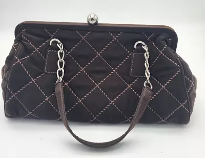 Vera Bradley Purse Olivia Quilted Brown Kisslock Chain Strap • $15.75