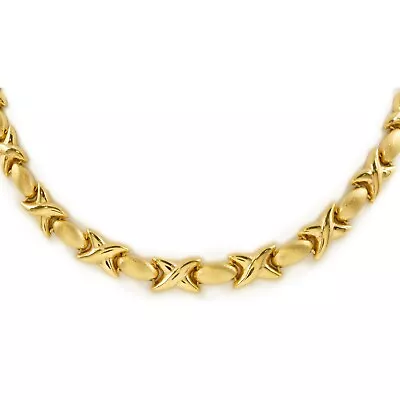 Italian 14K Yellow Gold  X & O   Necklace 22 3/4” Long 24.8 Grams • $3436