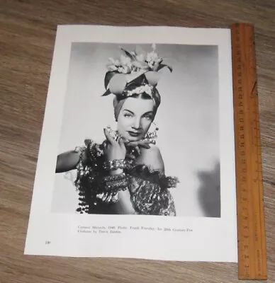 MOVIE STAR PORTRAIT Carmen Miranda Original ONE Page PHOTO + Text • $35