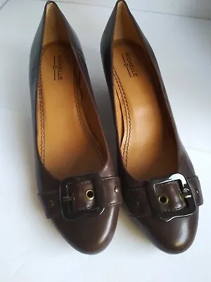 Michelle D Brown Slip On Mid Wedge Shoes With Buckle Women’s Size US 9.5 D • $20.99