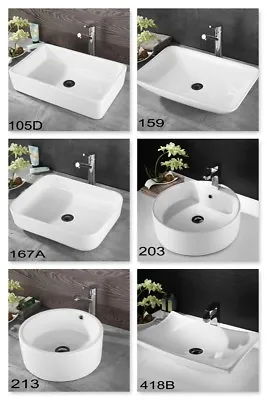 Basin Top Ceramic Wash Basin Bathroom Sink Bowl Gloss Above Counter Top Vanity • $70