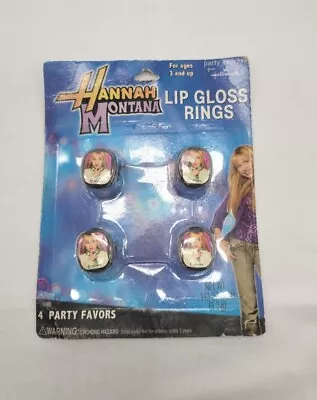 Hannah Montana (4) Lip Gloss Rings Party Favors Hallmark Lot Disney SEALED • $12