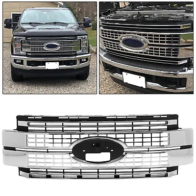 Fits 2017-2019 Super Duty F-250 F-350 F-450 Ford Bumper Chrome Grille Grill • $269.61