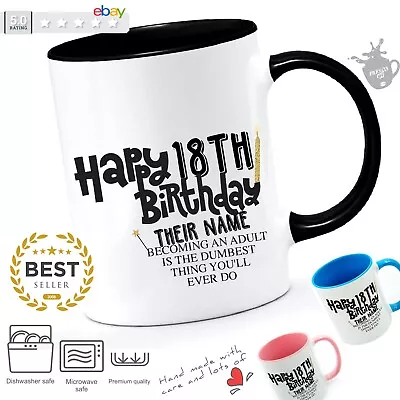 Personalised 18 Birthday Photo Mug Cup Ideal Day Gift Present 18th Birthday   • £10.95