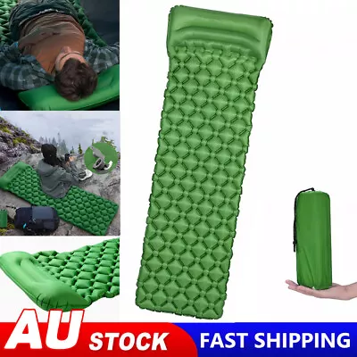Single Inflating Camping Sleeping Pad Air Mat Bed Mattress Hiking Ultralight New • $26.89