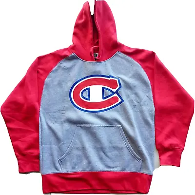 Sz L - NHL Montreal Canadiens Logo Heavyweight Men's Gray Hoodie Sweatshirt • $39.95