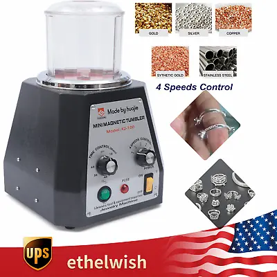 Magnetic Tumbler Jewelry Polisher Machine Finisher 100mm 4 Speed Time Control • $153.01