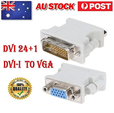 $7.99 • Buy DVI-D Male 24+1 Pin To VGA 15 Pin Female Video Converter Adapter Socket LCD TV