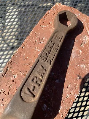 Vintage V-Ray Spark Plug Cast Iron Wrench V'Rays Are Better  (T-57) • $24