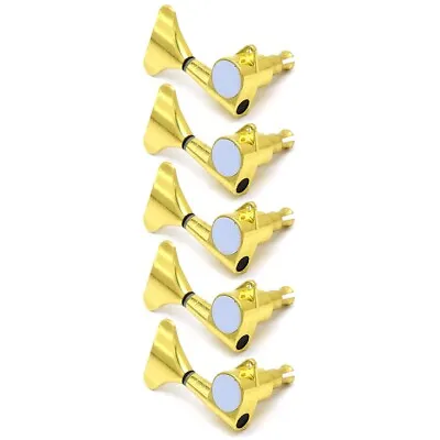 5R Fish Tail Sealed 5 Strings Style Bass Tuning Pegs Tuners Machine Heads Gold • $32.99