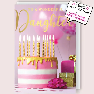 Personalised Wonderful Daughter Musical Birthday Card Singing  Happy Birthday  • £6.99