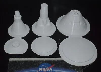 3d 1/48 NASA Space Race Manned Spacecraft Set Mercury Gemini Apollo Capsules 6pc • $17.49