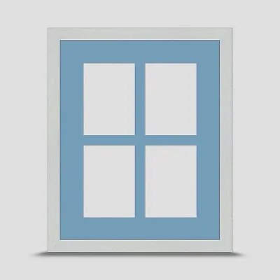 WHITE 10x8 PHOTO FRAME Incl BABY BLUE  Mount For Four 3.5x2.5 ACEO ART PRINTS • £18.45