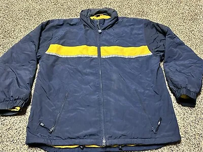 ARIZONA JEAN CO Jacket Blue Yellow Stripe Men's XL Fleece Lined • $10.46