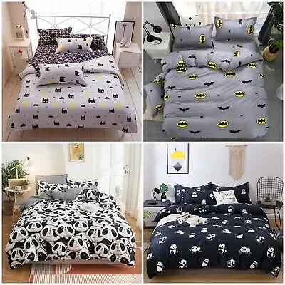 Batman Panda Quilt Duvet Cover Bedding Set Pillow Cases Single Double King Size • £20.99