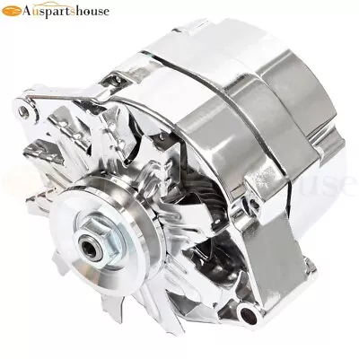 $79.99 • Buy For Chrome BBC SBC Chevy GM Alternator 1 Wire Chevy 327-350-396-427-454 110Amp