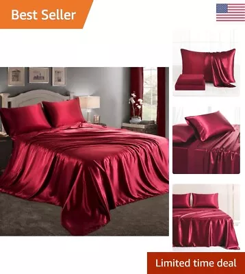 Luxury Smooth Satin Sheets Queen Size - Silky Wrinkle Resistant - 4 Piece Set • $53.99