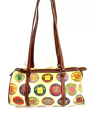 Dooney Bourke Vintage Medallion Signature Coated Canvas Small Barrel Bag • $35.47