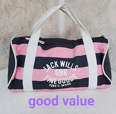 Jack Wills Gym Bag Dark Blue & Pink Colour Fabric • £9