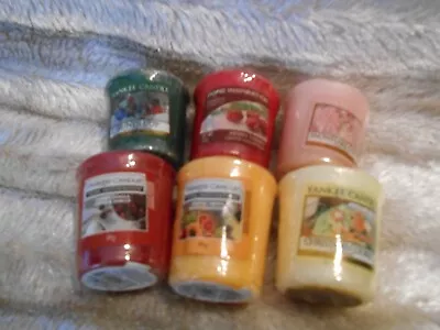 Yankee Candle Job Lot 6 Votives - Snowflake/Christmas Cookie/Bundle Up/Cherry • £9.99