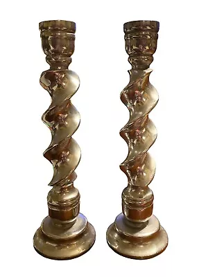 ViTG Mexican Handmade Silver Metal Spiral Twist Candle Stick Candle Holders • $55
