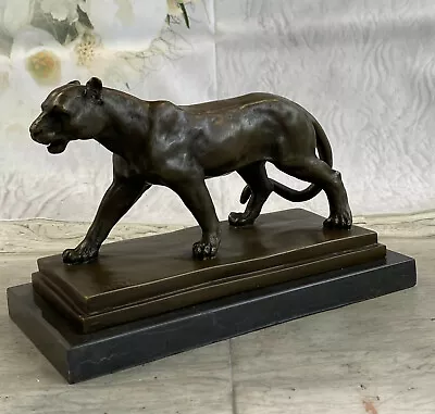 Bronze Sculpture Jaguar Cougar Mountain Lion Hand Made Wildlife Animal • $299