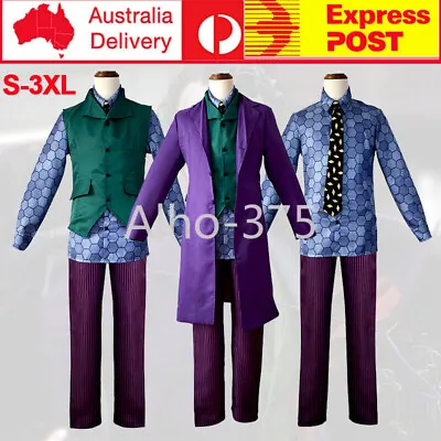 Mens Batman The Dark Knight Joker Cosplay Costume Christmas Party Fancy Outfits • $84.99